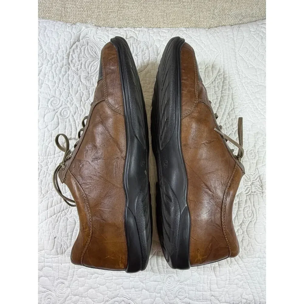 Finn Comfort Men's Brown 12 Alamo Leather Lace Up Comfort Walking Shoes Style